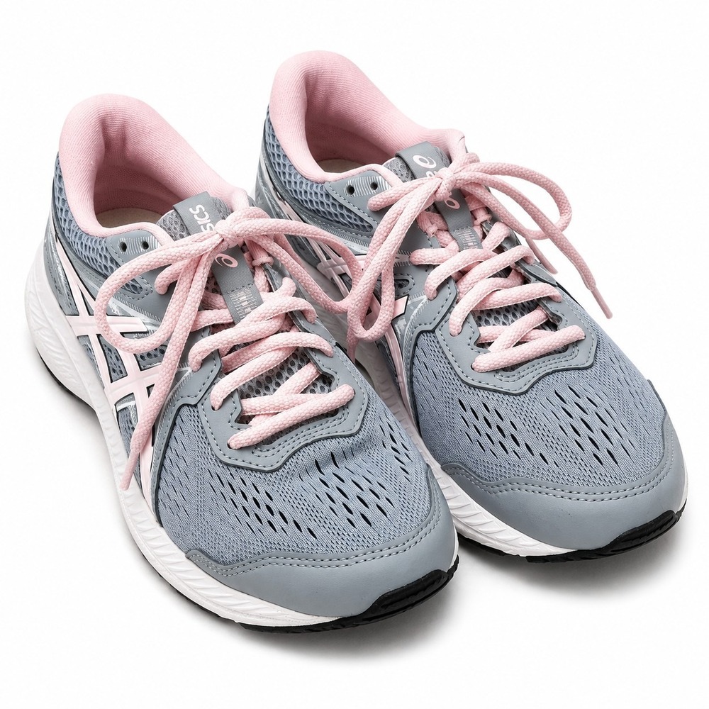 ASICS Gel-Contend 7 Running Sneaker Womens Sz 6.5/Wide Gray Pink Mesh Upper Gym